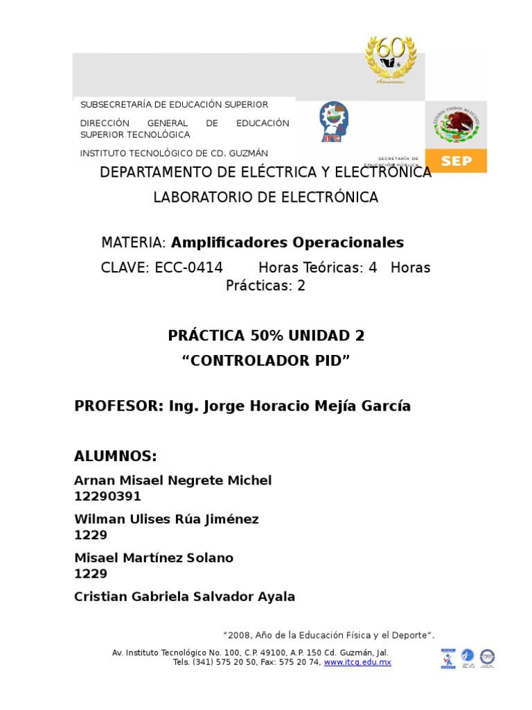 Controlador PID con Amplificadores Operacionales | PDF | Amplificador ...
