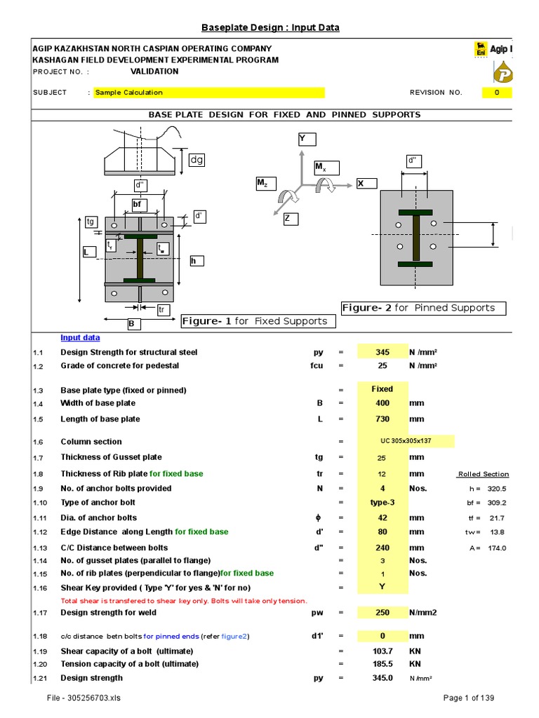 Base Plate Design Specifications | PDF | Screw | Chemical Product ...