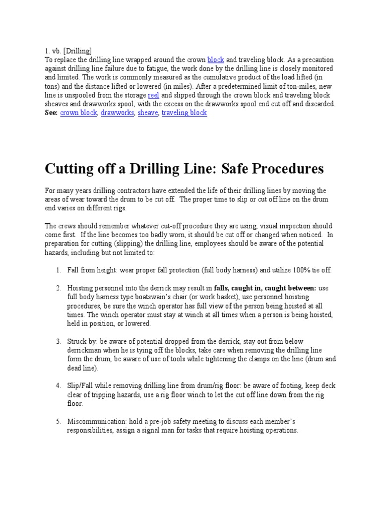 Slip and Cut Drilling Rig Manufactured Goods