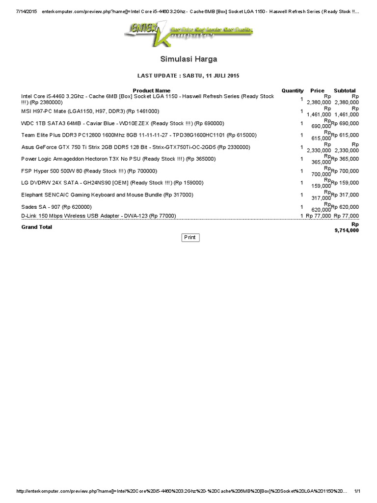 Intel Core i5-4460 Price List 2015 | PDF | Intel | Computer Engineering