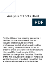 Analysis of Font Used