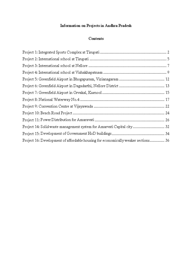 Projects in AP State | PDF | Public–Private Partnership | Infrastructure