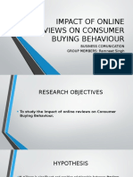 Impact of Online Reviews On Consumer Buying Behaviour