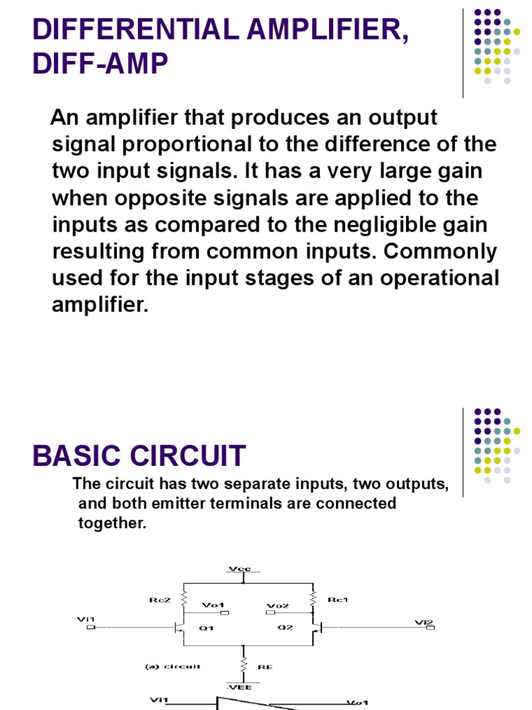 Differential Amplifier Overview | PDF | Amplifier | Operational Amplifier