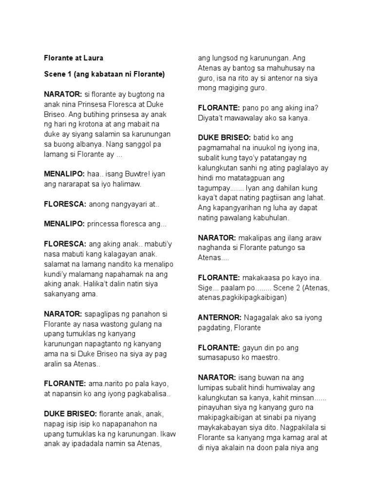 Florante at Laura Sample Script | PDF