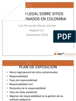 Base Regulatoria de Sitios Contaminados en Colombia