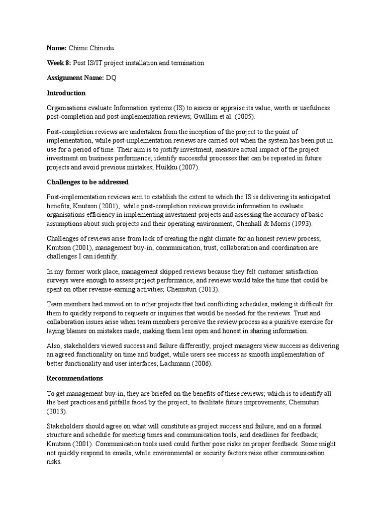 Post-Project Review Strategies | PDF | Project Management | Learning