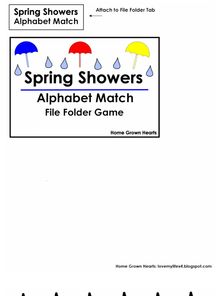 Spring Showers: Alphabet Match File Folder Game | PDF | Foreign ...