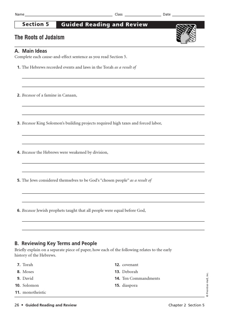 The Roots of Judaism: Guided Reading and Review | PDF
