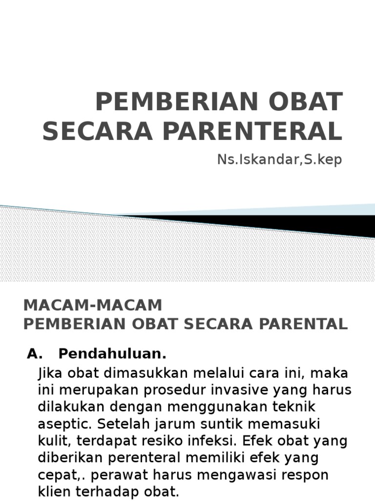 Pemberian obat secara parenteral