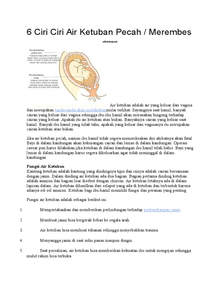 6 Ciri Ciri Air Ketuban Pecah Pdf