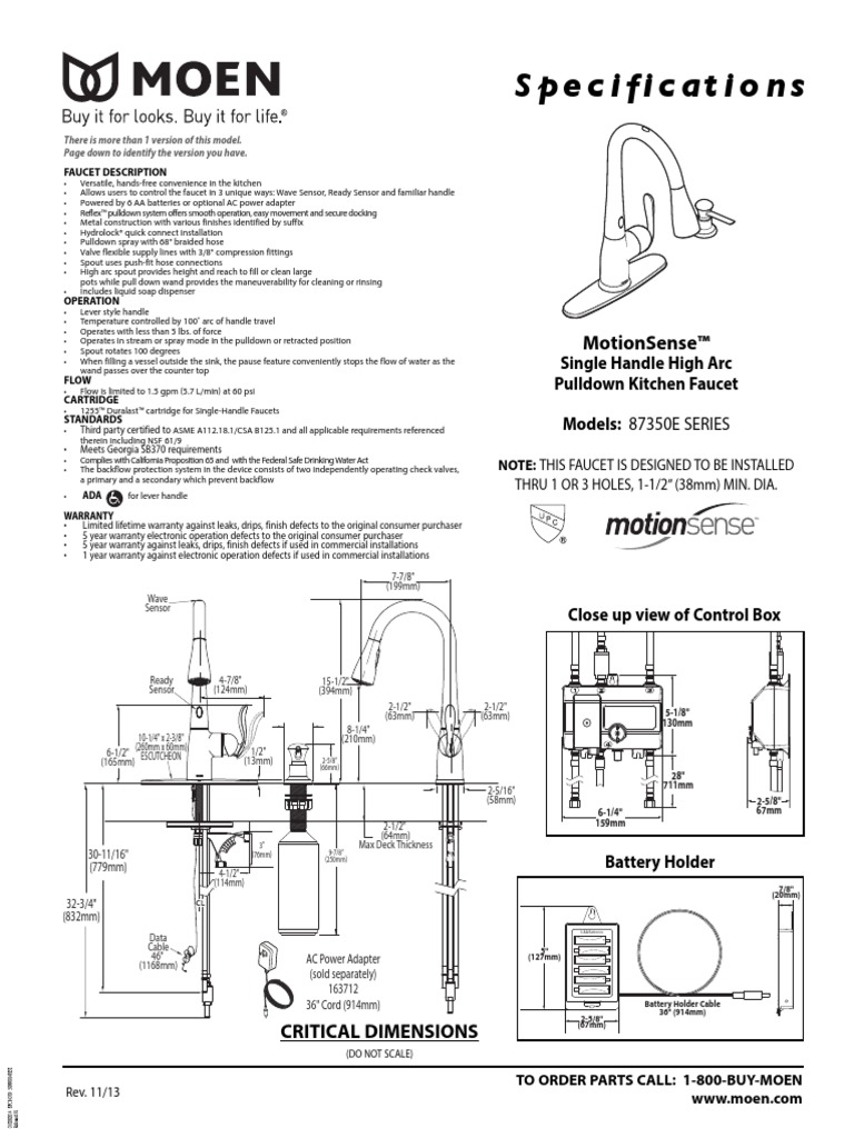 Moen Touch Faucet Instructions PDF Tap (Valve) Hydraulic Engineering
