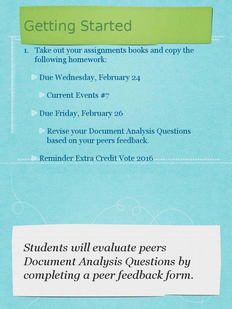Peer Feedback & Homework Guide | PDF | Art