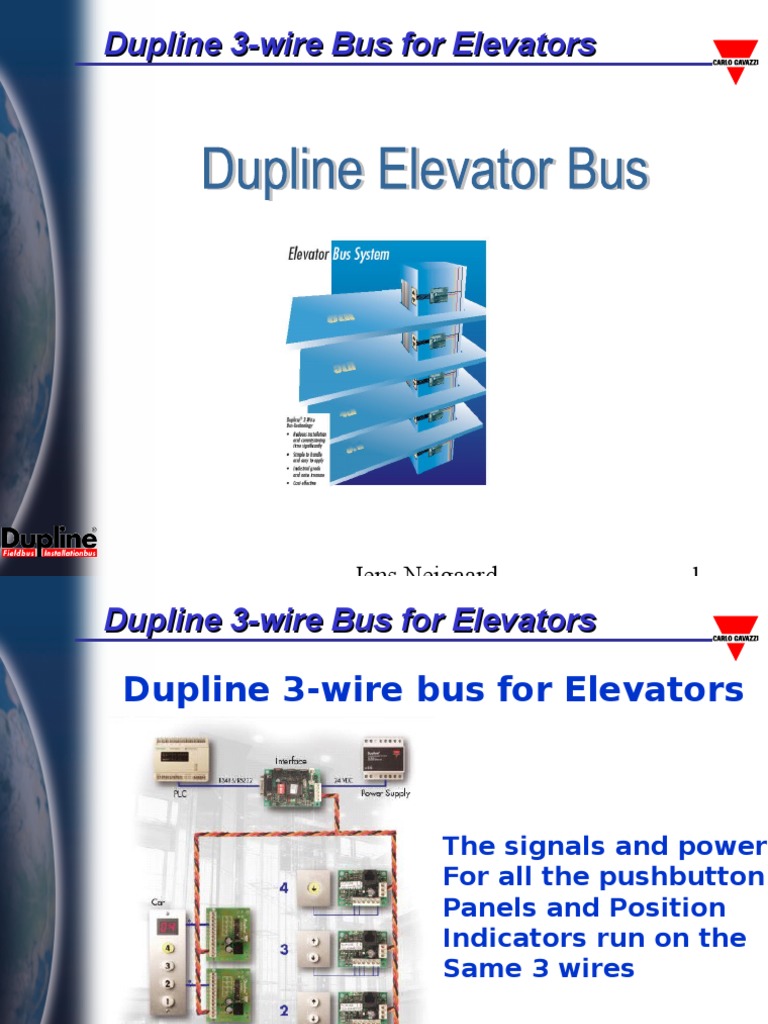 Dupline 3-Wire Bus for Elevators | PDF | Elevator | Input/Output