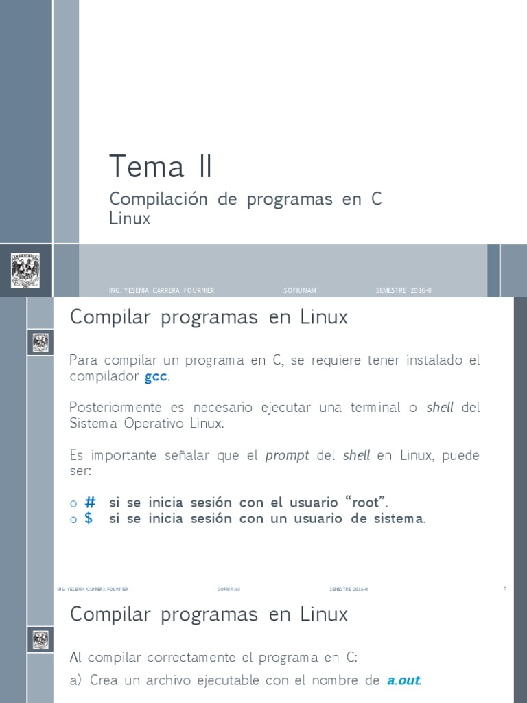 Compilación y ejecución de C en Linux | PDF | Interfaz de línea de ...