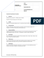 Standard Operating Procedure Template - Single Page