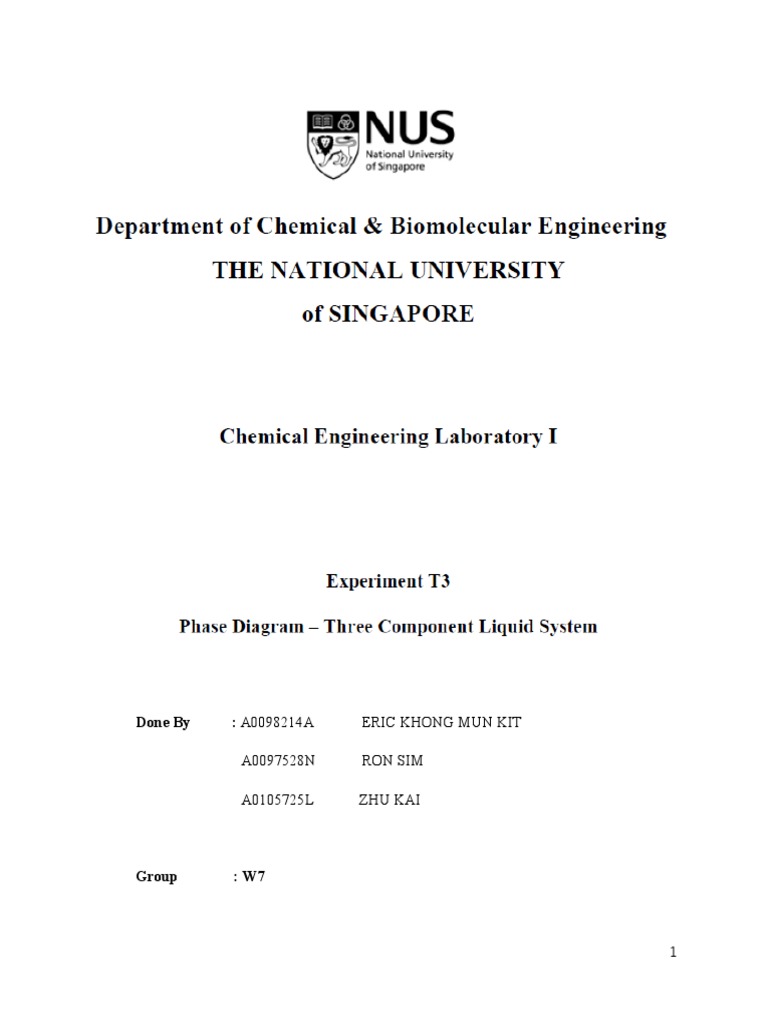 Experiment - Phase Diagram - Three Component Liquid System | PDF ...