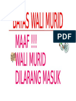 Larangan Masuk Untuk Wali Murid