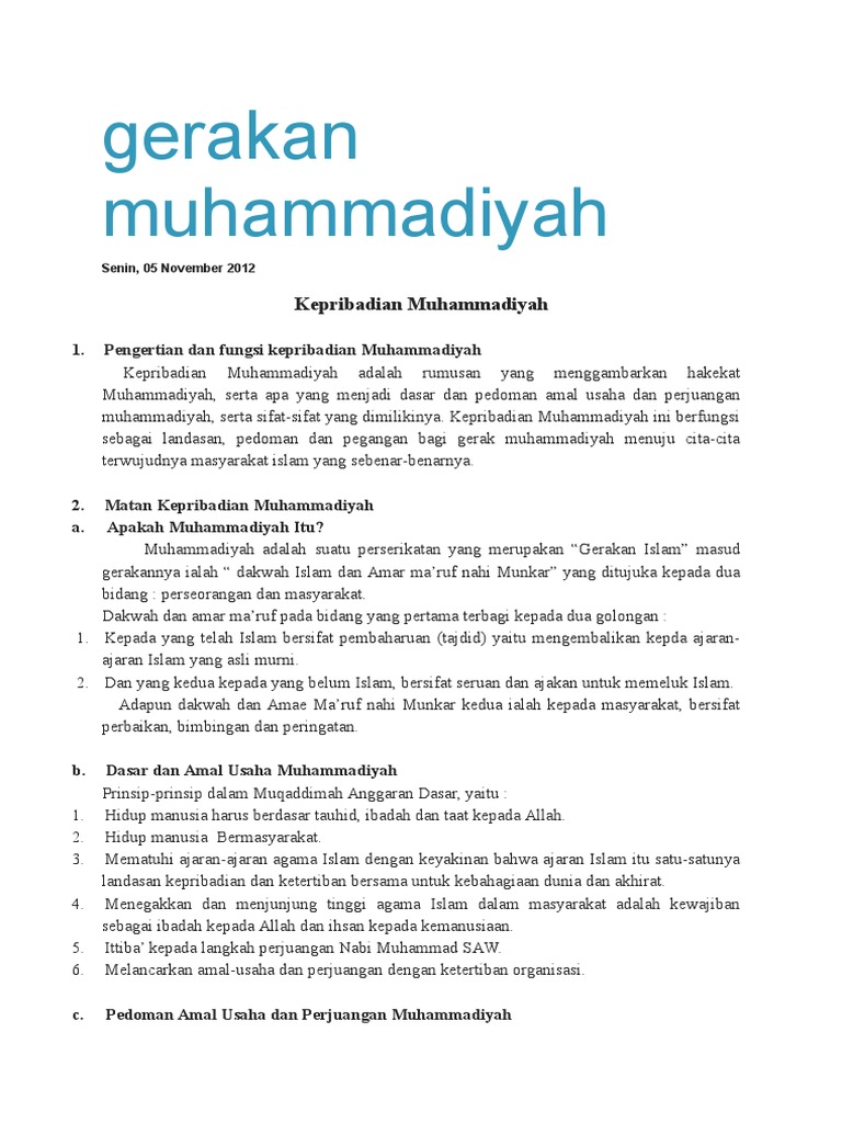 Kpribadian Muhammadiyah Pdf