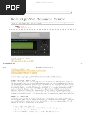 Roland Jd 990 Resource Centre Synthesizer Sound