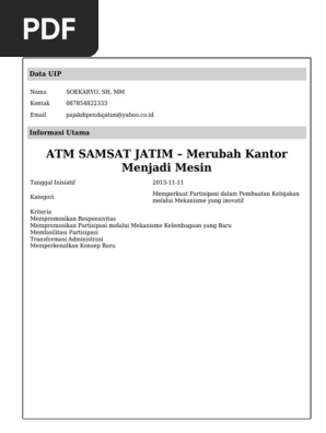 Contoh Proposal Inovasi Pelayanan Publik Di Kecamatan