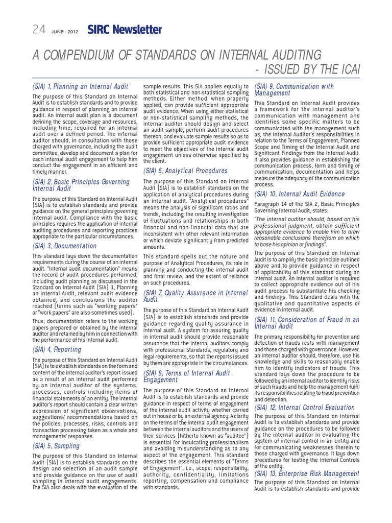 A Compendium of Standards On Internal Auditing | PDF | Internal Audit ...