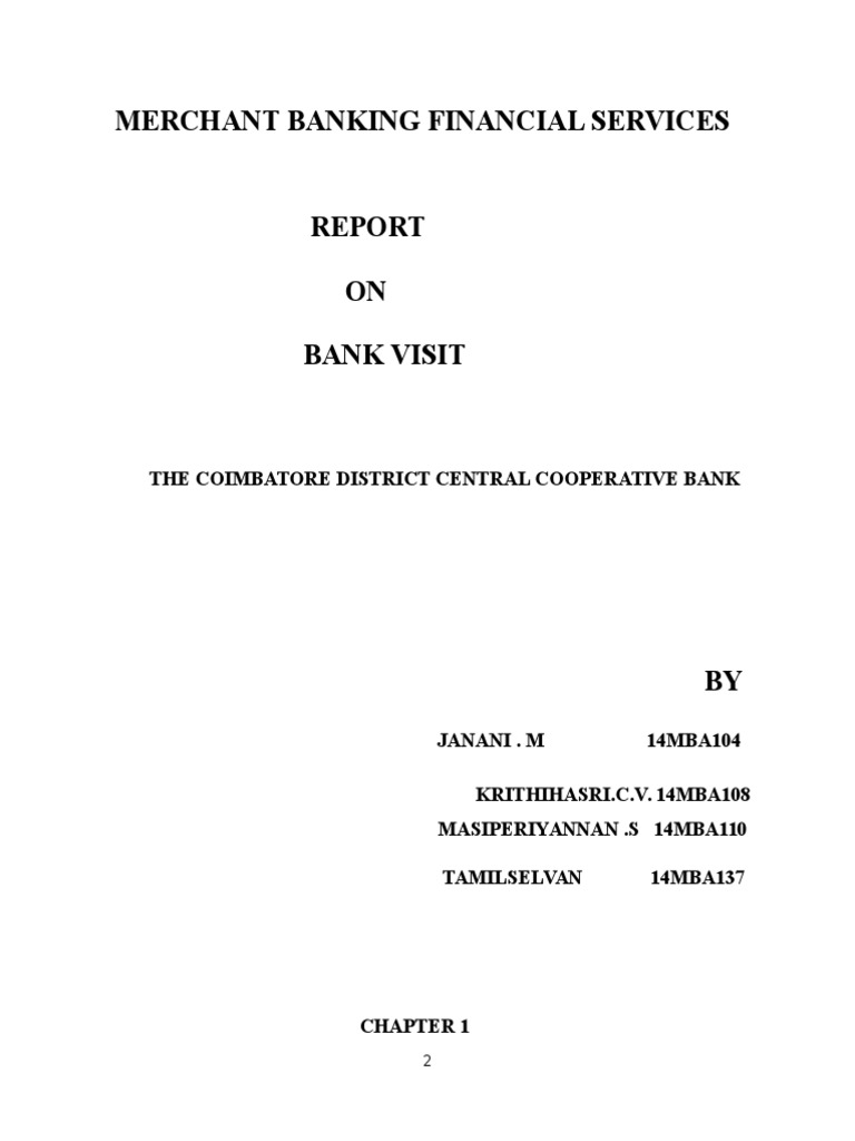 Report 2 | PDF | Banks | Cooperative