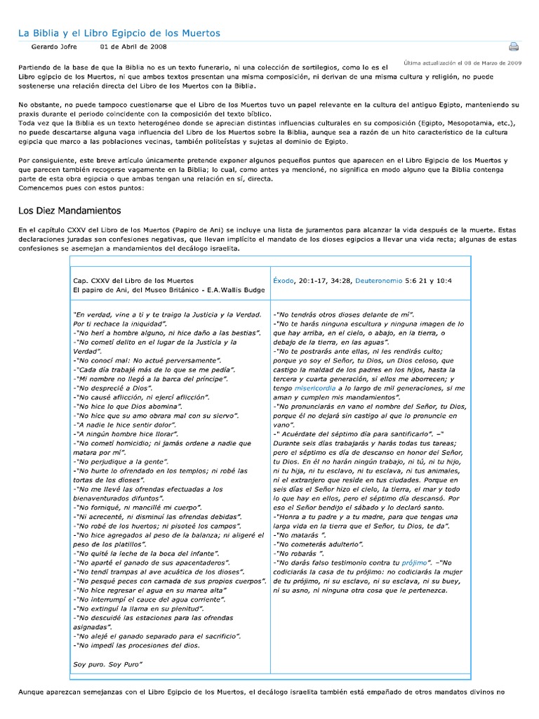 La Biblia y El Libro Egipcio de Los Muertos | PDF | Religión y creencia ...