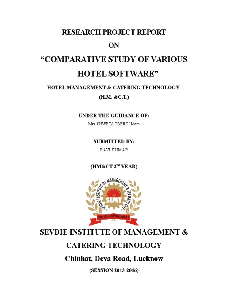 Comparative Study of Various Hotel Software | PDF | Point Of Sale | Payroll