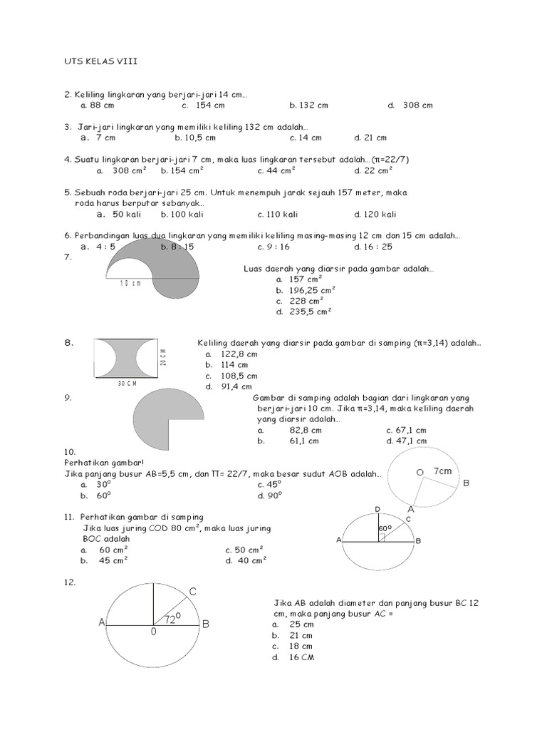 Keliling Daerah Yang Diarsir Pada Gambar Disamping Adalah