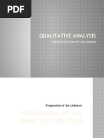 Qualitative Analysis: Identification of The Anion