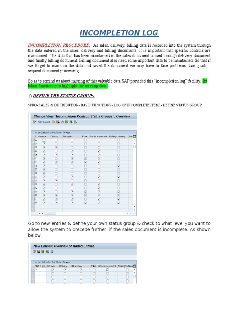 SAP Incompletion Log Guide | PDF | Subroutine | Areas Of Computer Science