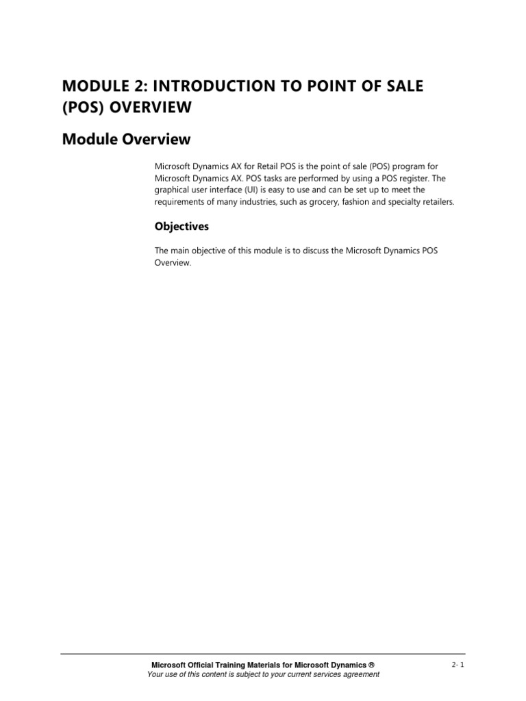 02 - Introduction To POS - Overview | PDF | Point Of Sale | Areas Of ...