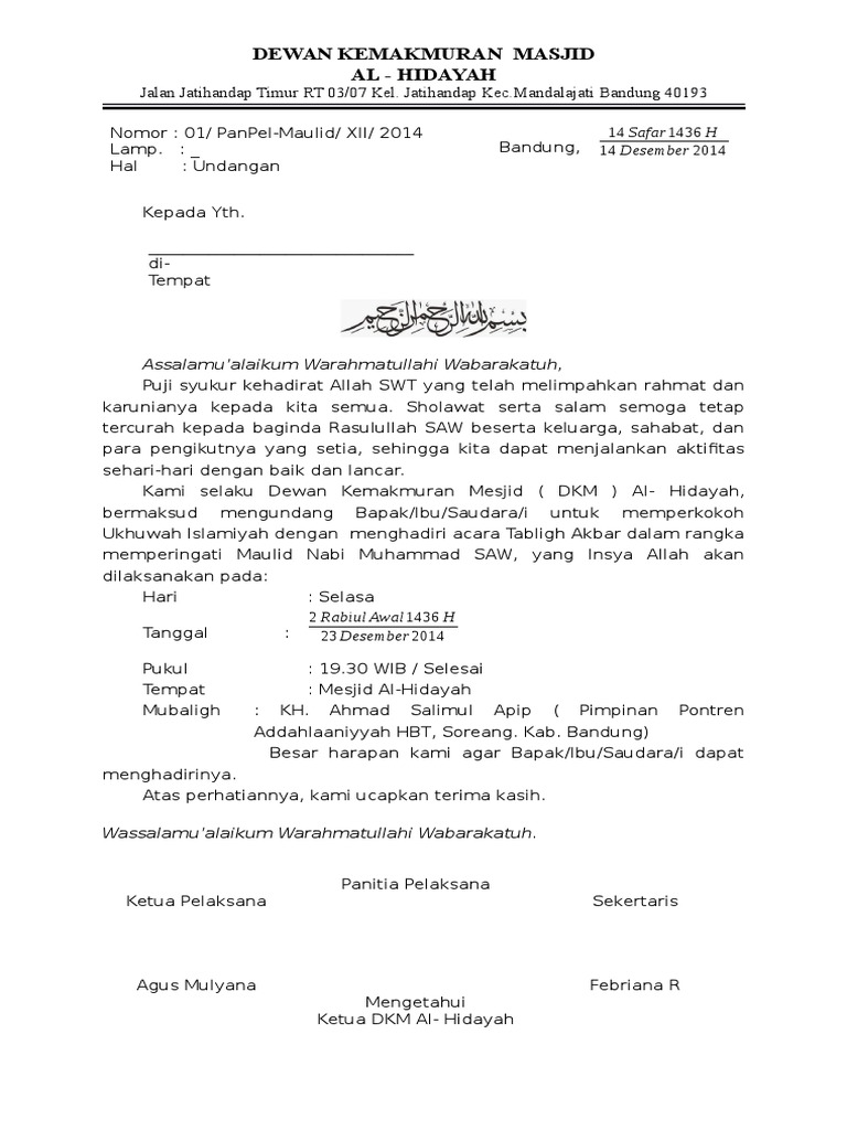 44 Contoh Undangan Pengajian Maulid Gratis Terbaru