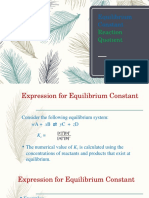 Equilibrium Constant Reaction Quotient Expression