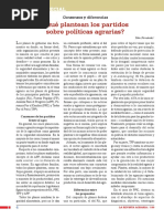 ¿Qué plantean los partidos sobre políticas agrarias?