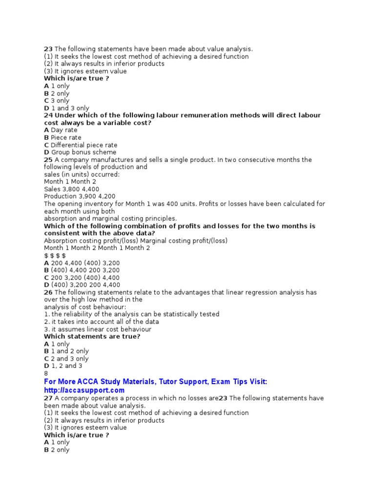 For More ACCA Study Materials, Tutor Support, Exam Tips Visit | PDF ...