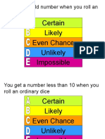 Certain Likely Even Chance Unlikely Impossible: You Get An Odd Number When You Roll An Ordinary Dice