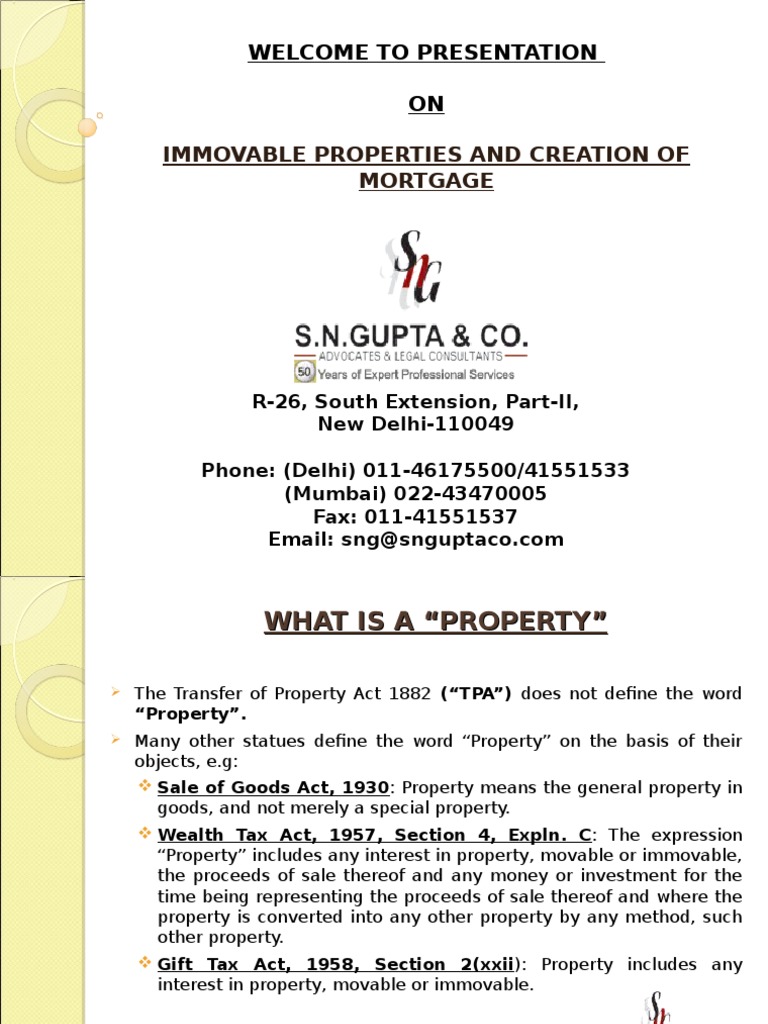 An InDepth Presentation on Mortgages and the Creation of Security