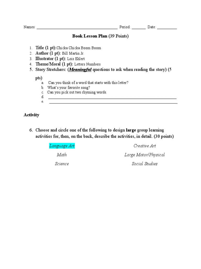 Book Lesson Plan 2 | PDF | Language Arts & Discipline