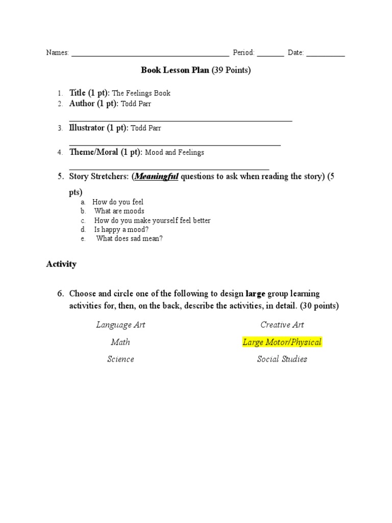 Book Lesson Plan6 | PDF