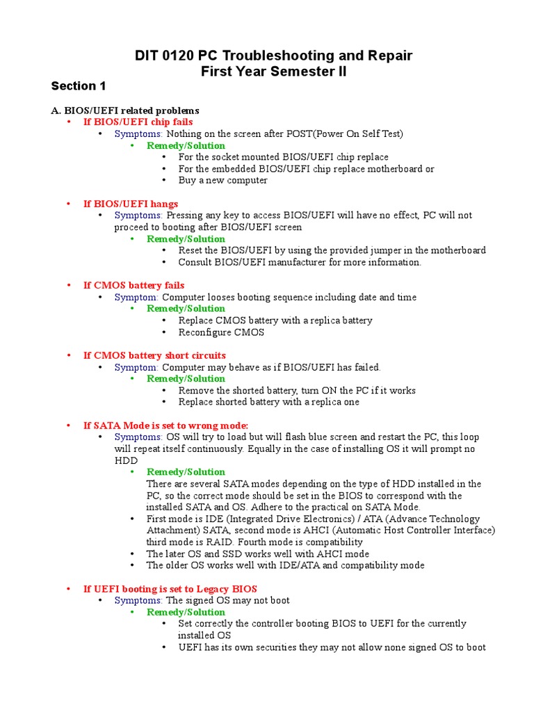 PC BIOS and RAM Troubleshooting Guide | PDF | Bios | Booting