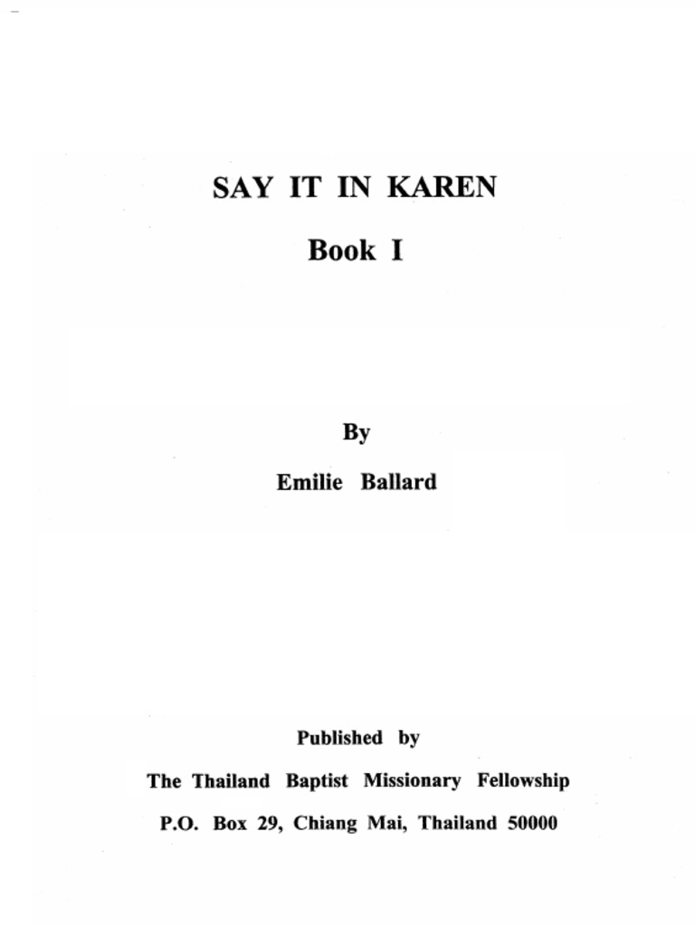 S'gaw Karen Lessons Book 1 | PDF