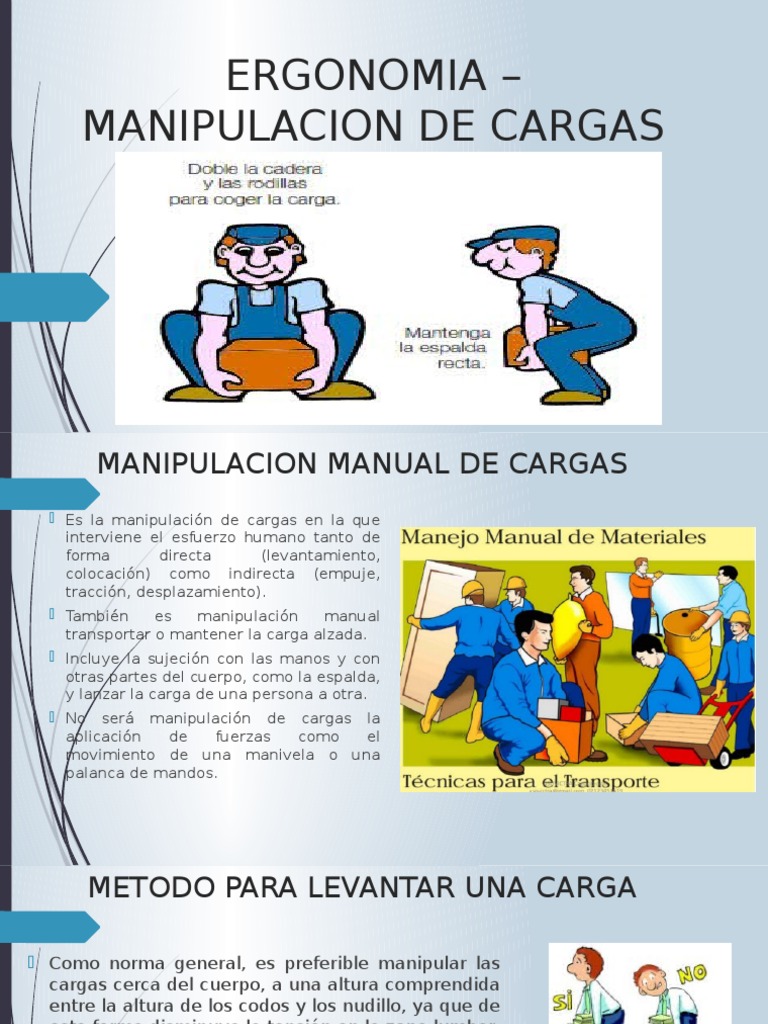 Ergonomía en el Manejo de Cargas | PDF | Factores humanos y ergonomía ...