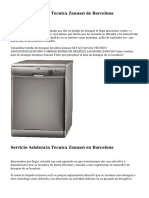 Servicio Asistencia Tecnica Zanussi de Barcelona