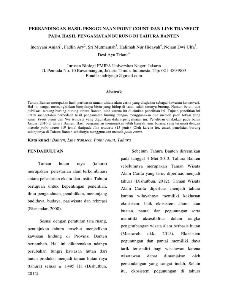 Metode Point Count vs Line Transect Burung | PDF