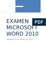 Examen Microsoft Word 2010