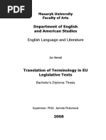 Translation of Terminology in EU Legislative Texts