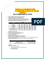 Promo a Isla Margarita Para Comprar Hasta El 07 DE MARZO