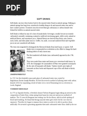 Global History of Soft Drinks